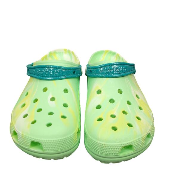 Crocs Men's Margaritaville Classic Clogs Sz 10 Women's 12 Green Yellow Tie Dye - Picture 7 of 14